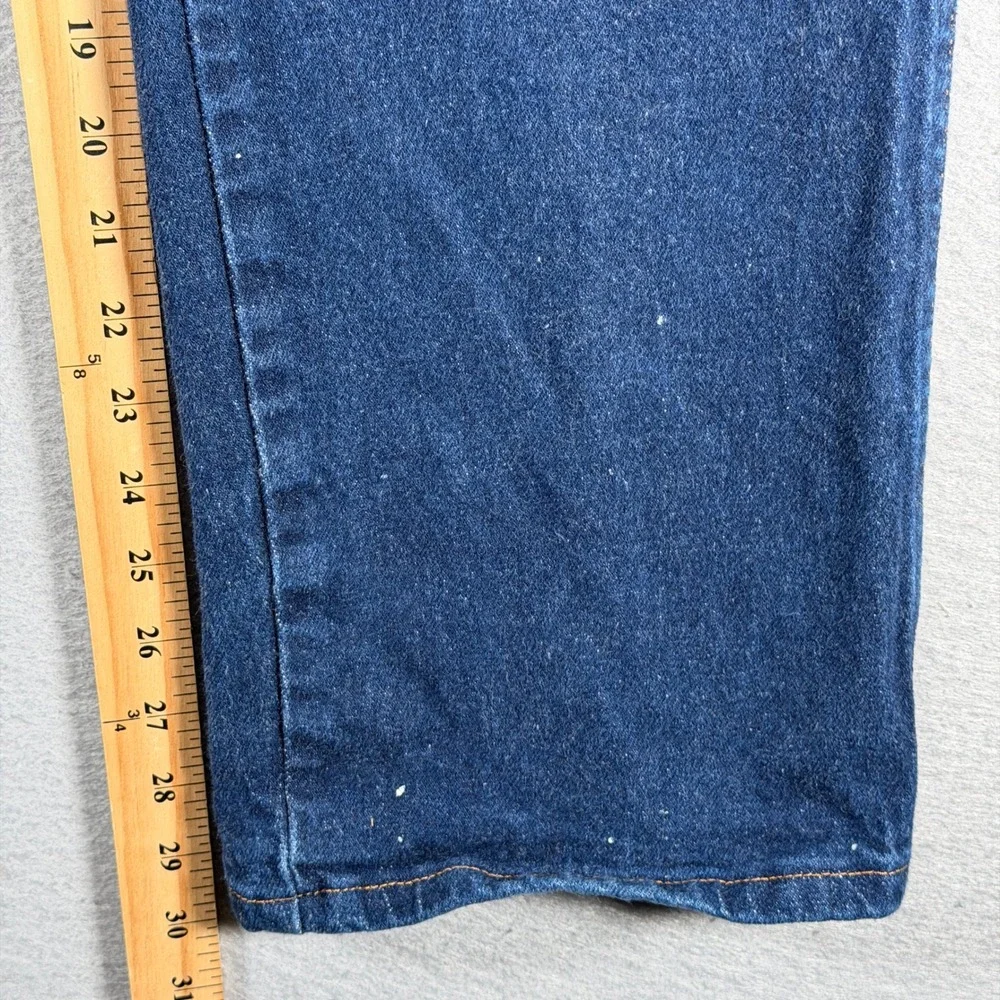 Wrangler Mens Dark Wash Straight Leg Jeans 36x30 Distressed‎ Details Y2K